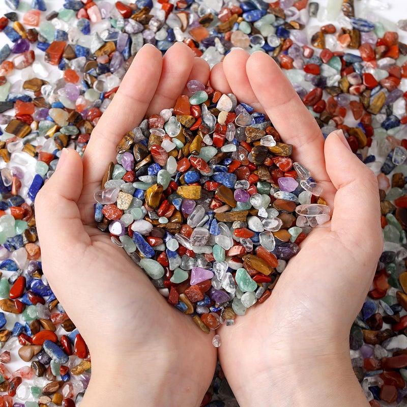 MAIBAOTA Natural 7 Chakra Crystal Quartz Rocks Chips Vase Filler Rocks for Succulent Plant Small Fish Tank Aquarium Gravel Decorative Pebbles Stones(200 gram) - Image 1