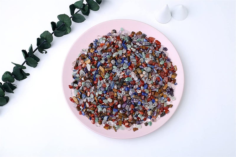 MAIBAOTA Natural 7 Chakra Crystal Quartz Rocks Chips Vase Filler Rocks for Succulent Plant Small Fish Tank Aquarium Gravel Decorative Pebbles Stones(200 gram) - Image 3