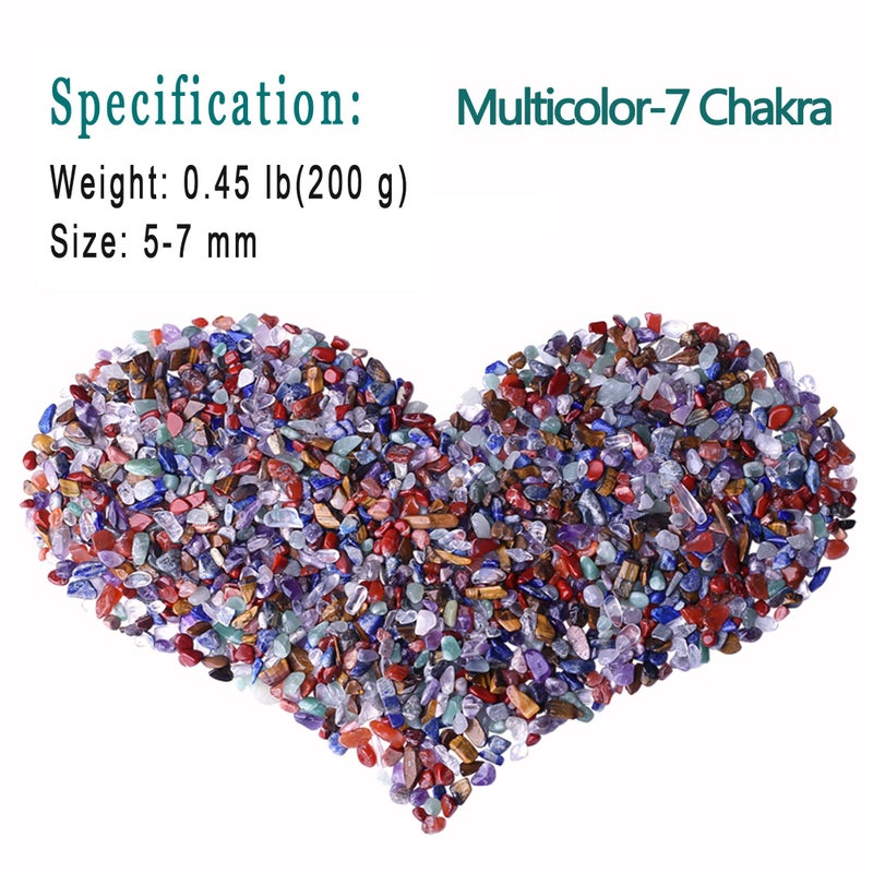 MAIBAOTA Natural 7 Chakra Crystal Quartz Rocks Chips Vase Filler Rocks for Succulent Plant Small Fish Tank Aquarium Gravel Decorative Pebbles Stones(200 gram) - Image 2