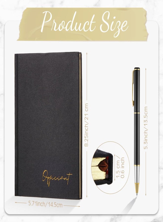 Engrowtic Beige Wedding Officiant Book with Black Ink Pen 5.25 x 8.25 Inch Hardcover Journal Notebook with 192 Pages Officiant Gift Pastor Gift for Wedding Ceremony Sermon Minister (Classic) - Image 2