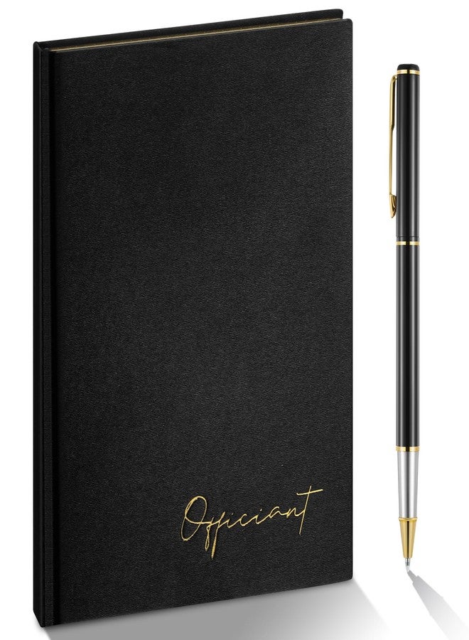 Engrowtic Beige Wedding Officiant Book with Black Ink Pen 5.25 x 8.25 Inch Hardcover Journal Notebook with 192 Pages Officiant Gift Pastor Gift for Wedding Ceremony Sermon Minister (Classic) - Image 1