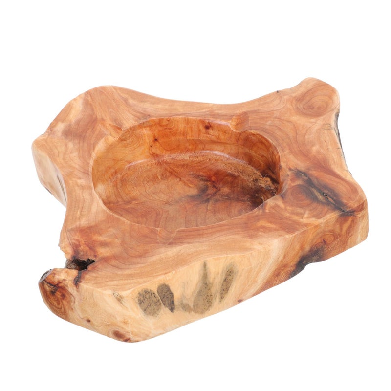 Large Wooden Ashtray Vintage Irregular Shape Home Office Decorative Ash Tray Holder - Image 2