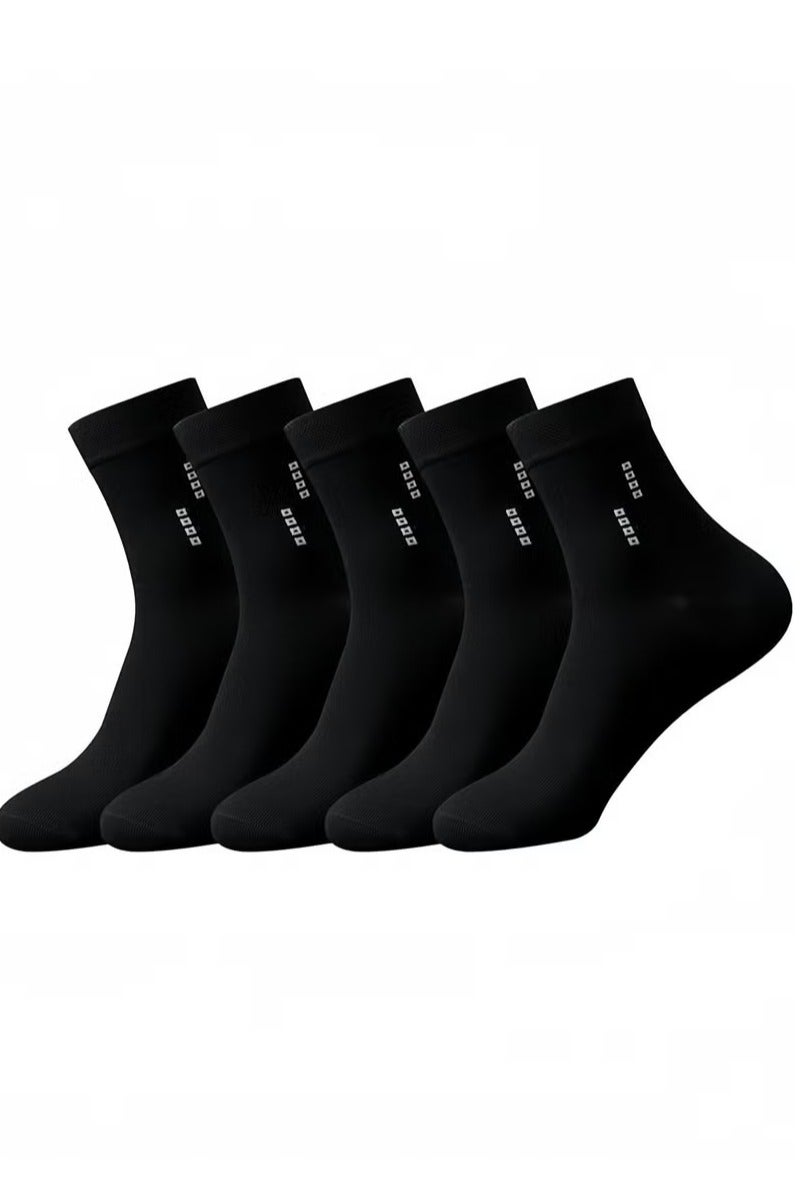 Geustos 5 Pairs Men's 100 % Cotton Crew Socks - Comfortable, Durable, Mid - Calf, Moisture - Image 1