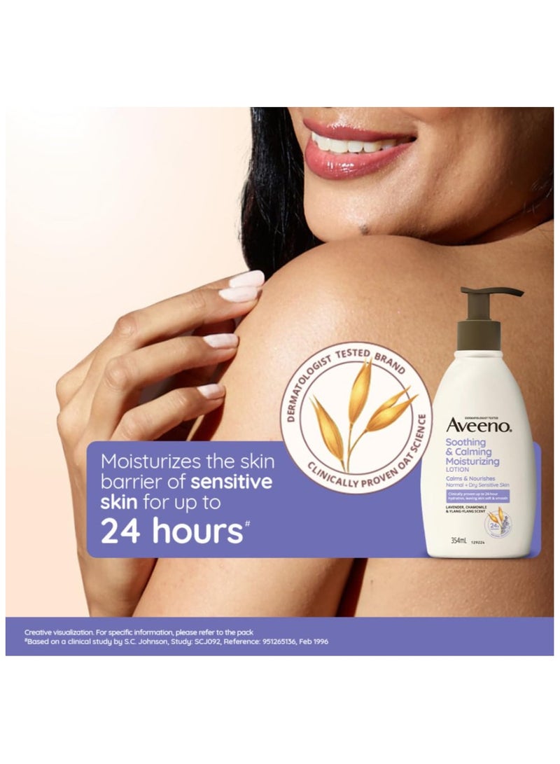 Aveeno Soothing & Calming Body Lotion For Normal Skin, White, 354ml - Image 3