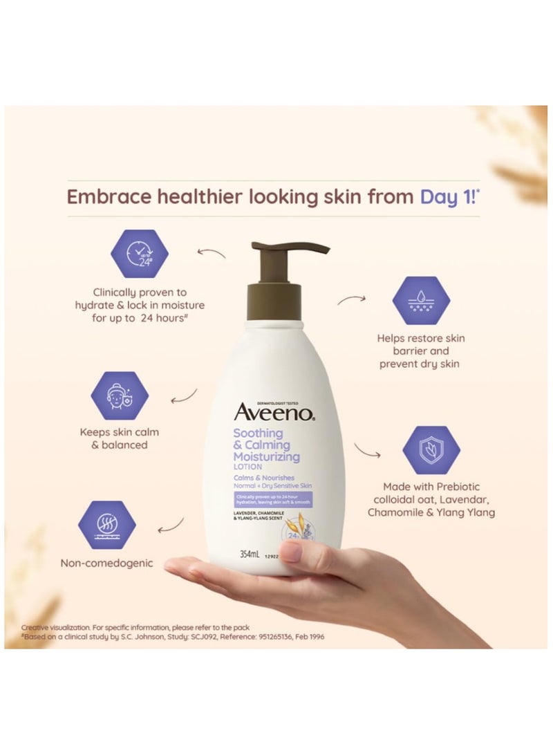 Aveeno Soothing & Calming Body Lotion For Normal Skin, White, 354ml - Image 4