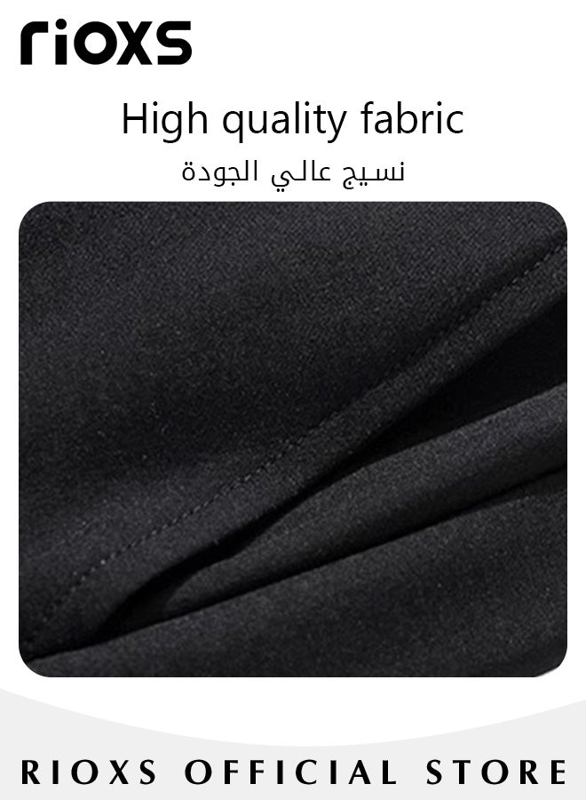RIOXS Men's Casual Shorts,Cool Ice Silk Drawstring Shorts For Men Teens,Loose Leg Knee-high Shorts,Stretch Summer Beach Shorts For Sports Running Basketball Or Daily Wear  - Image 5