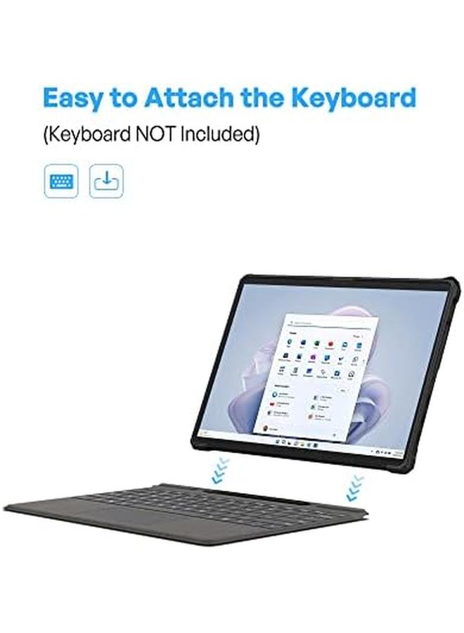 Procases For Microsoft Surface Pro 9 13" 2022 Rugged Case Shockproof Protective Hard Case Cover Built In Hand Strap Compatible With Type Cover Keyboard For 13 Inch Surface Pro 9 Black - Image 3