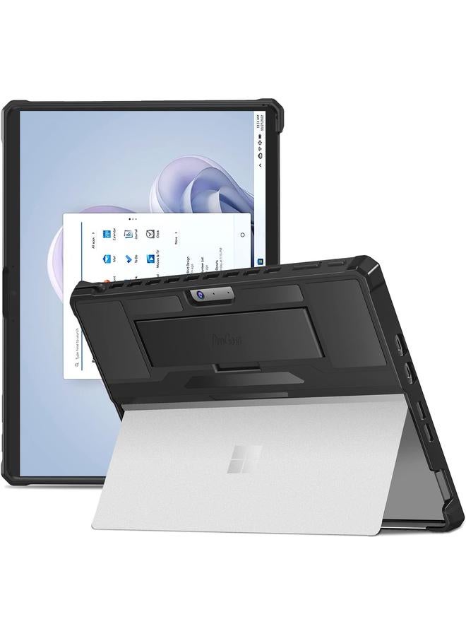 Procases For Microsoft Surface Pro 9 13" 2022 Rugged Case Shockproof Protective Hard Case Cover Built In Hand Strap Compatible With Type Cover Keyboard For 13 Inch Surface Pro 9 Black - Image 1