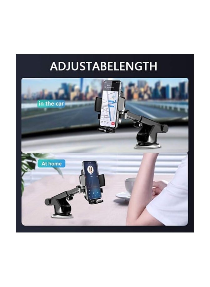 Sucker Car Phone Holder 1001  - Universal Mobile Phone Holder Stand with Adjustable Clip, Compatible with iPhone 11 Pro Max/XR, Galaxy S10 & Higher, Dashboard & Windshield Mount - Image 2