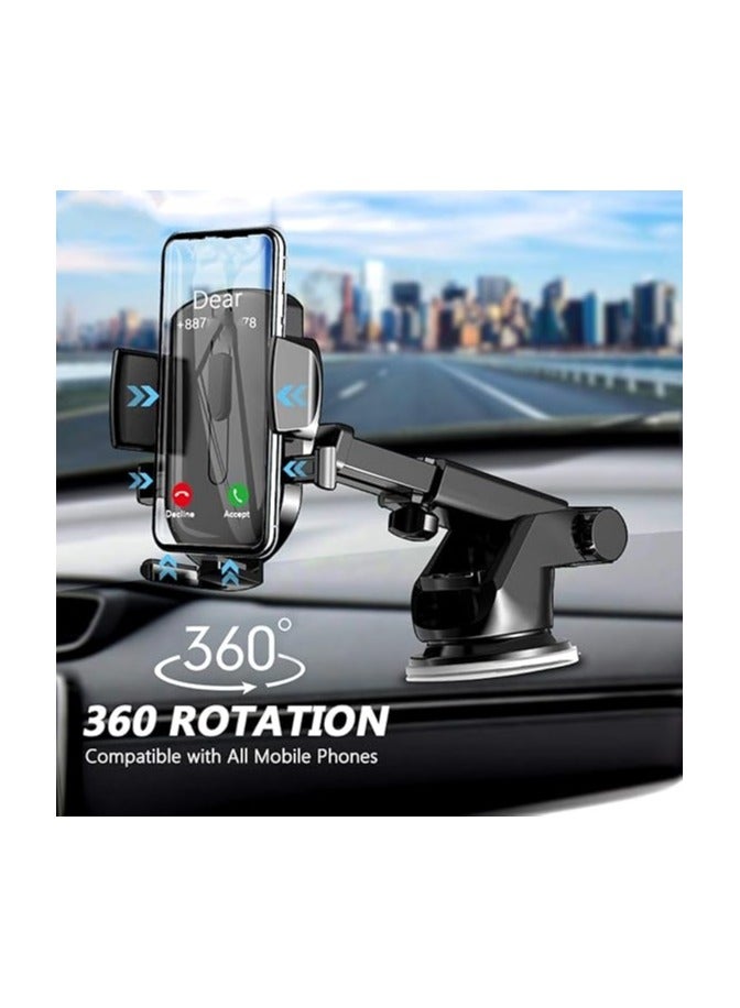 Sucker Car Phone Holder 1001  - Universal Mobile Phone Holder Stand with Adjustable Clip, Compatible with iPhone 11 Pro Max/XR, Galaxy S10 & Higher, Dashboard & Windshield Mount - Image 3