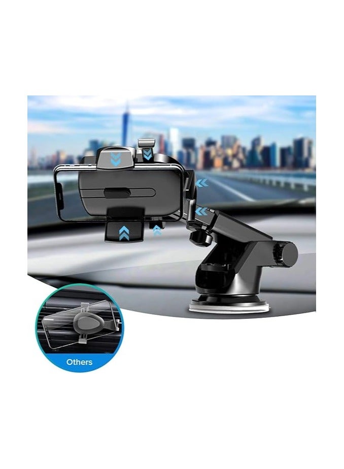 Sucker Car Phone Holder 1001  - Universal Mobile Phone Holder Stand with Adjustable Clip, Compatible with iPhone 11 Pro Max/XR, Galaxy S10 & Higher, Dashboard & Windshield Mount - Image 5