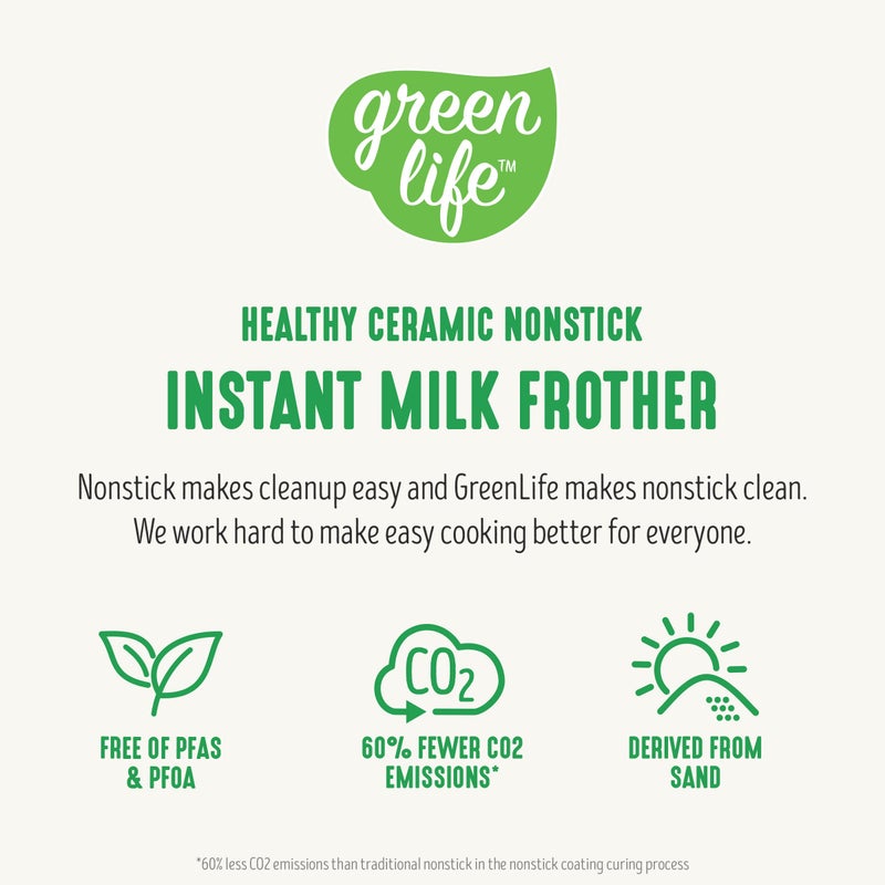 Greenlife Ceramic Electric Milk Frother  10Oz  4-In-1  Auto Hot And Cold Foam  Dense And Light Foam  Pfoa And Pfas Free  Cordless Milk Warmer And Steamer For Latte  Coffee  White - Image 5