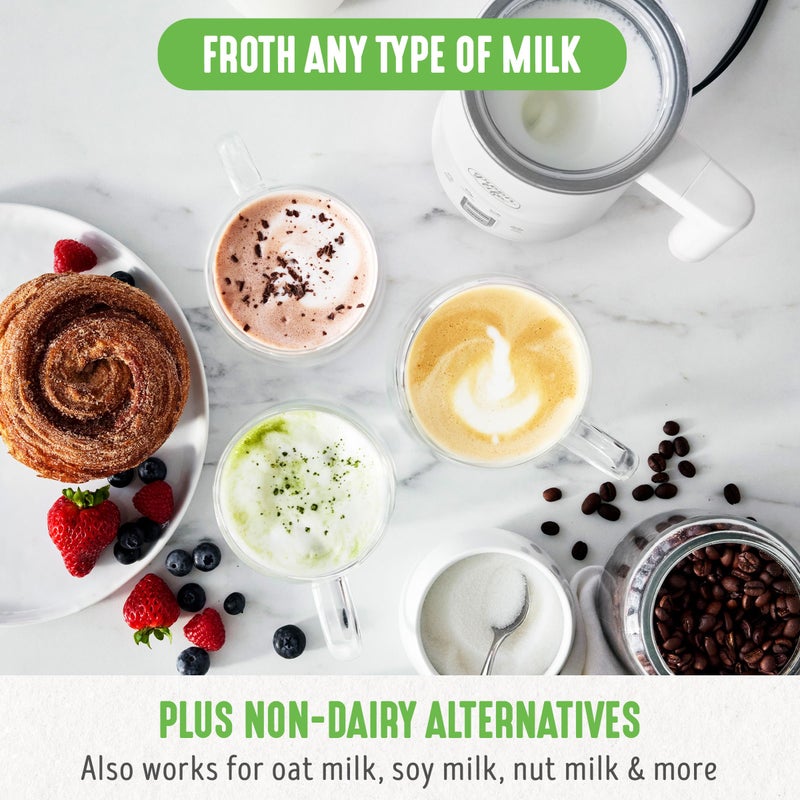 Greenlife Ceramic Electric Milk Frother  10Oz  4-In-1  Auto Hot And Cold Foam  Dense And Light Foam  Pfoa And Pfas Free  Cordless Milk Warmer And Steamer For Latte  Coffee  White - Image 3