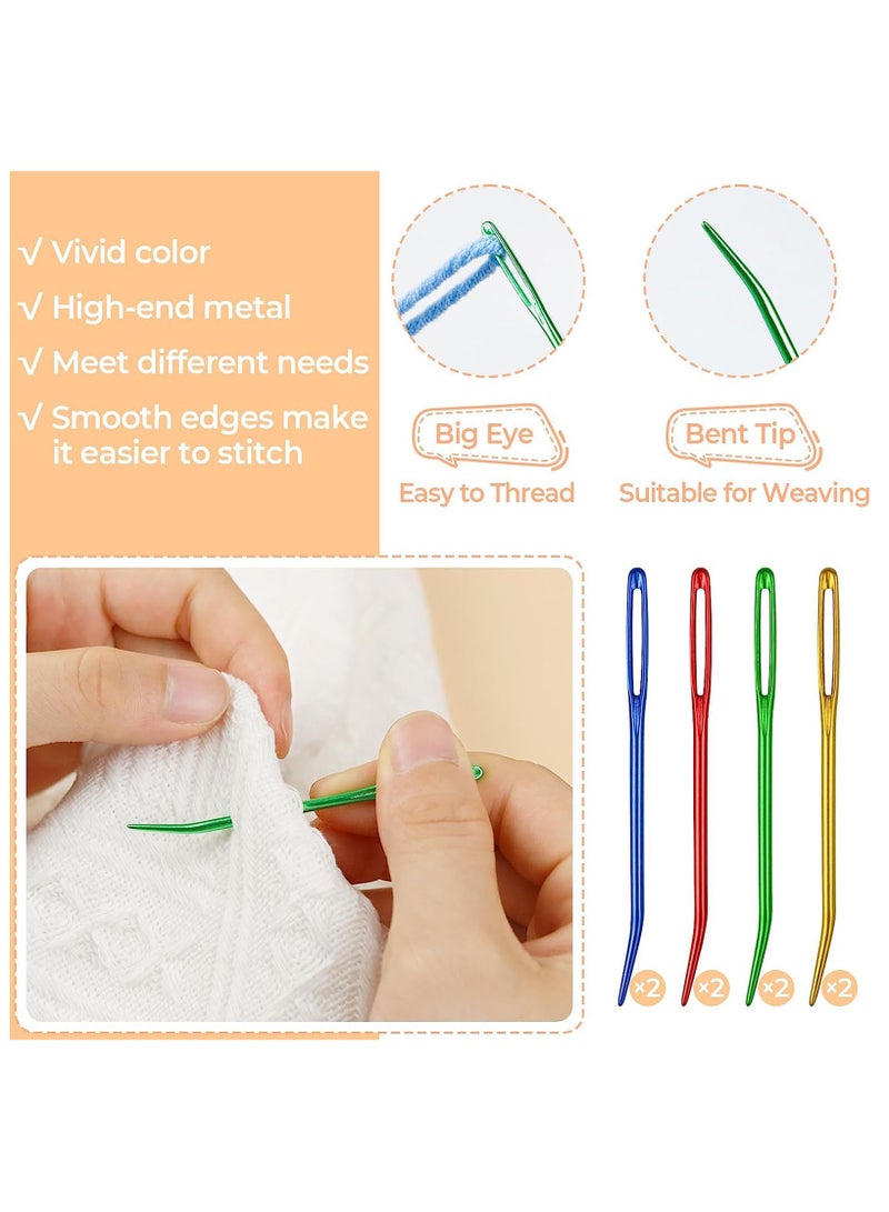 43 Pcs Yarn Needles Set, Assorted Yarn Needles Bent Tapestry Needle Weaving Needle Darning Needles Big Eye Blunt Knitting Needles with Stitch Markers for Knitting Crochet Kit - Image 3