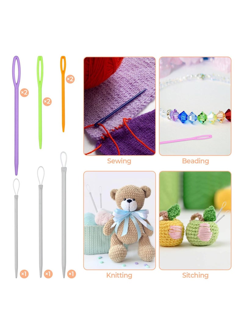 43 Pcs Yarn Needles Set, Assorted Yarn Needles Bent Tapestry Needle Weaving Needle Darning Needles Big Eye Blunt Knitting Needles with Stitch Markers for Knitting Crochet Kit - Image 5