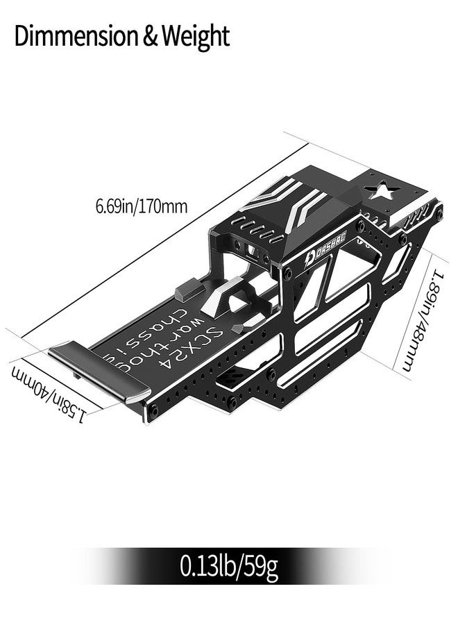 DashRC SCX24 Warthog LCG Chassis Frame Kit, Aluminum Body Shell Rocks Cage Buggy Chassis for 1/24 RC Rock Crawler SCX24 Gladiator Bronco, C10, JLU Models Upgrades Part - Image 5