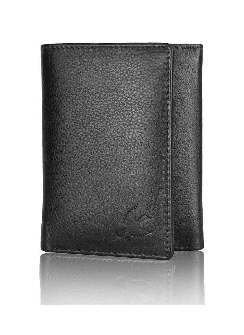 HORNBULL HORNBULL Trifold black Genuine Leather Wallet for Men | Mens Wallet with RFID Blocking | Gift Set  - Image 2