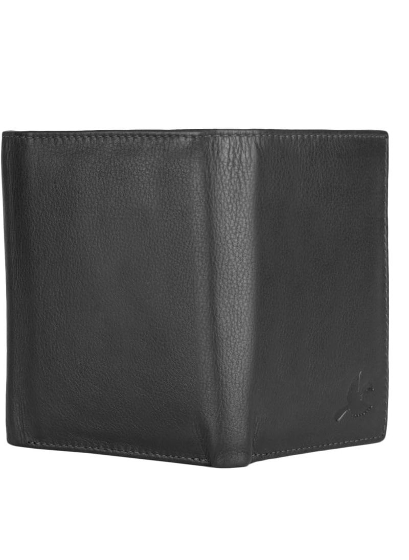 HORNBULL HORNBULL Trifold black Genuine Leather Wallet for Men | Mens Wallet with RFID Blocking | Gift Set  - Image 3