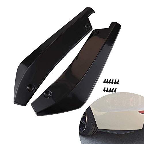 Banwinoto Rear Bumper Diffuser Universal Car Side Fender Skirt Lip Splitter Canard Protector 1 Pair Carbon Fiber/Black (Black) - Image 1