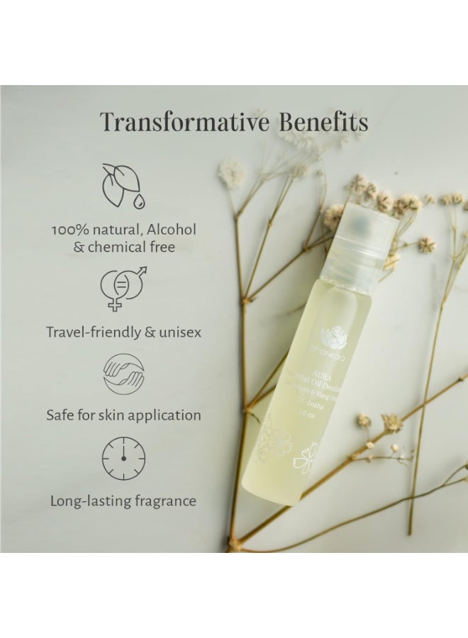 Shankara Aura Roll-On Oil Deodorant for Men and Women, with Pure Essential Oils Geranium and Ylang Ylang, Suitable for All Skin Types - Chemical-Free,  Natural Aromatherapy Fragrance for Long-Lasting Freshness (10ml) - Image 2