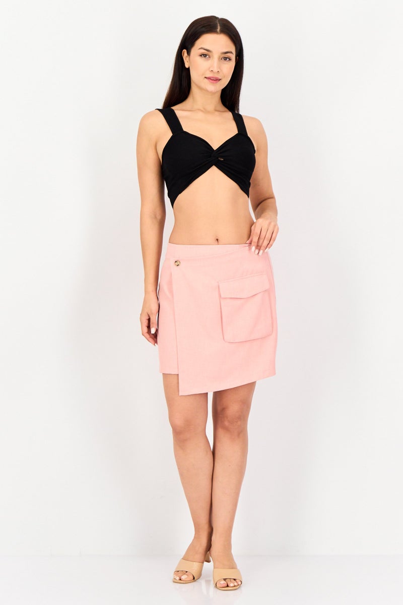 Reserved Women Solid Mini Skirt, Blush Pink - Image 4