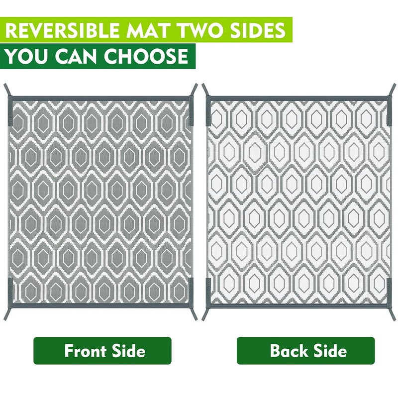 fifame Outdoor Camping Rugs, Rug Patios Clearance Plastic Straw Rug Weatherproof Reversible Mats, Large Floor Mat for Outdoors, RV, Patio, Backyard, Deck, Picnic, Beach, Trailer, Camping - Image 2