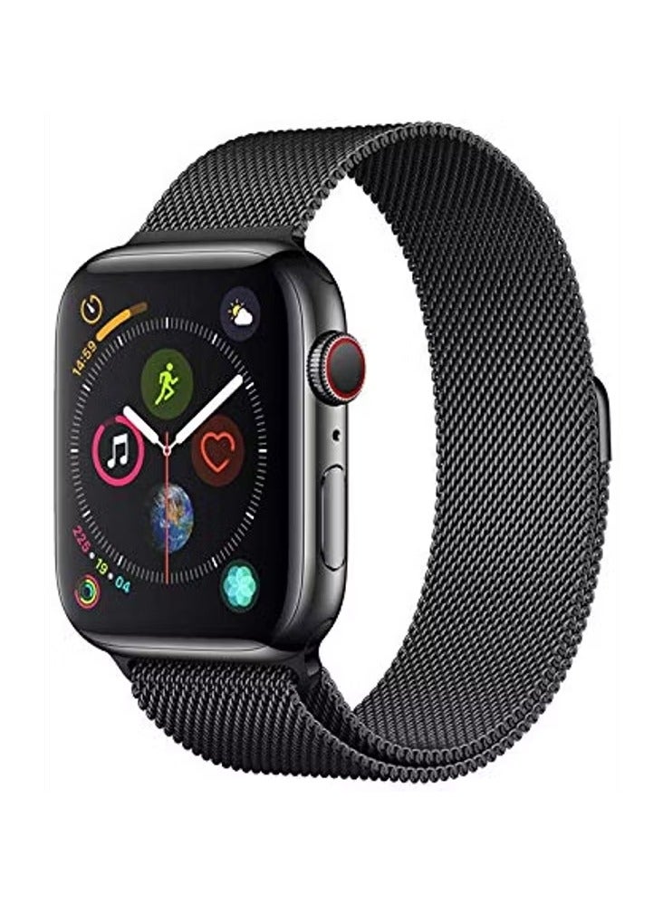 ديفيا سوار معصم بديل من سلسلة Elegant Milanese Loop / سوار من الفولاذ المقاوم للصدأ متوافق مع Apple Watch 42/44 مم / حزام ساعة ذكية / سوار من الفولاذ المقاوم للصدأ للساعة الذكية - أسود