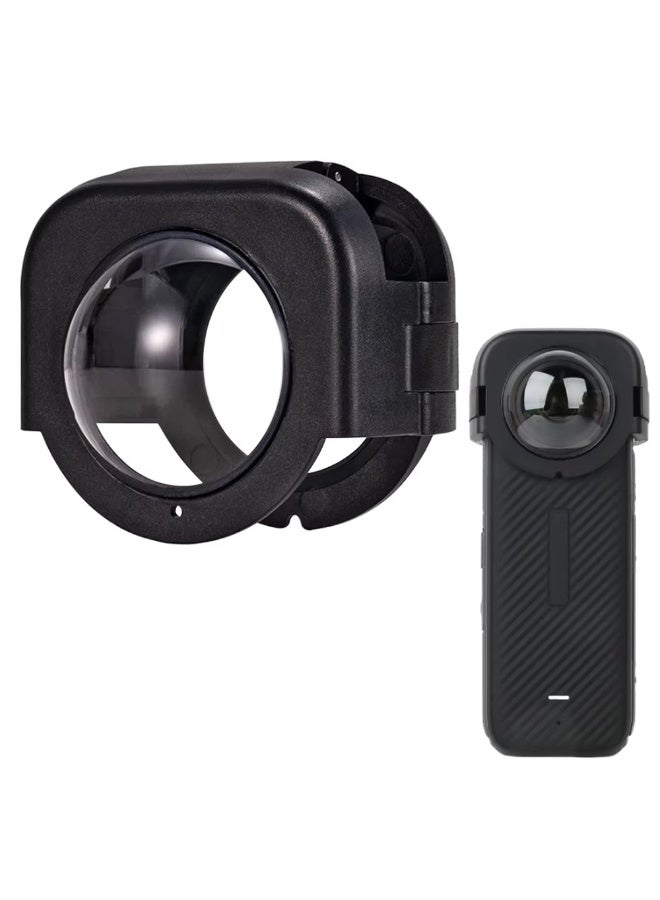 O Ozone Lens Guard Cap Compatible for Insta360 X5,Optical Tempered Glass Lens Guard Protective Cover,HD Transparent Dual Snap Design Lens Cap - Black - Image 1