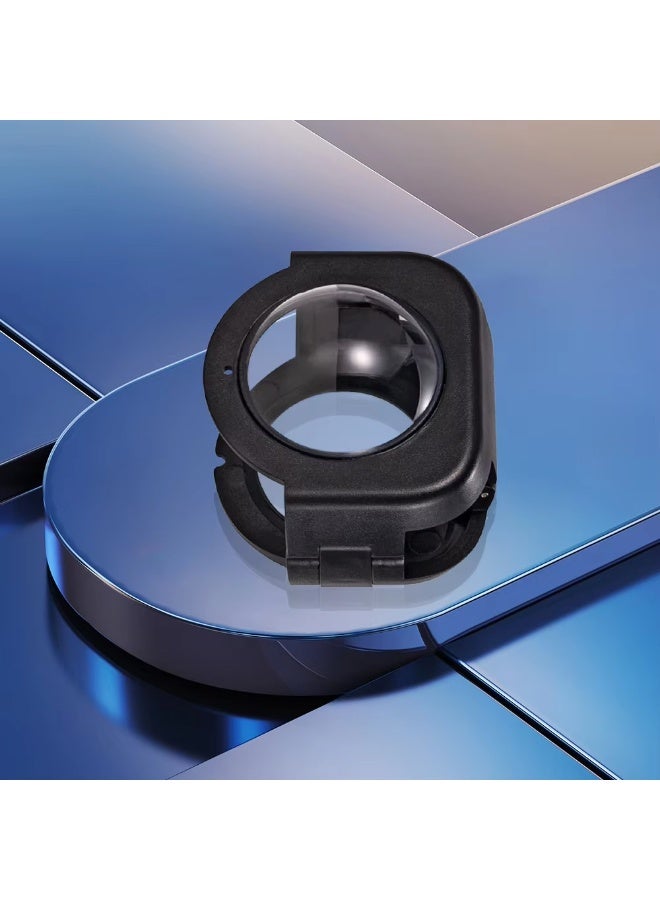 O Ozone Lens Guard Cap Compatible for Insta360 X5,Optical Tempered Glass Lens Guard Protective Cover,HD Transparent Dual Snap Design Lens Cap - Black - Image 5