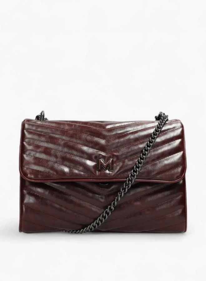 MEXX Textured Shoulder Bag with Chain Strap