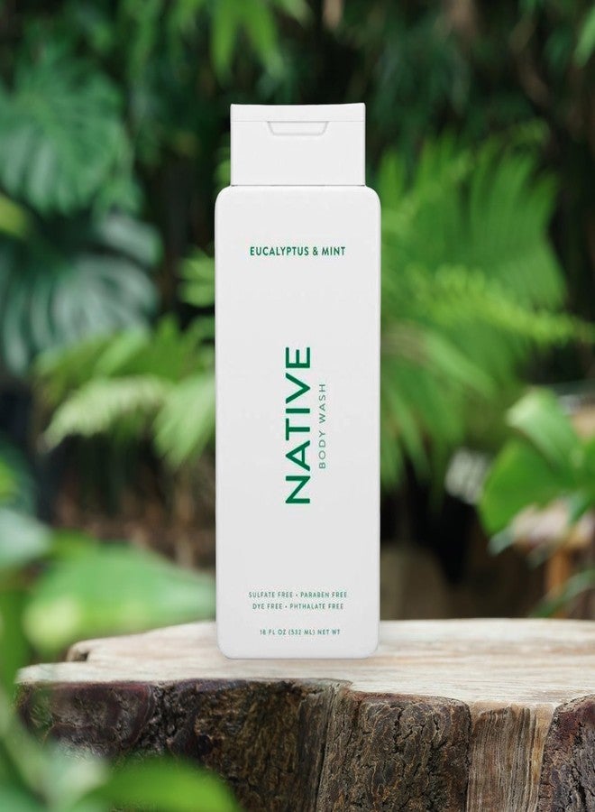Native Body Wash Contains Naturally Derived Ingredients | For Women & Men, Sulfate, Paraben, & Dye Free Leaving Skin Soft and Hydrated | Eucalyptus & Mint 18 oz - 2 Pk - Image 2
