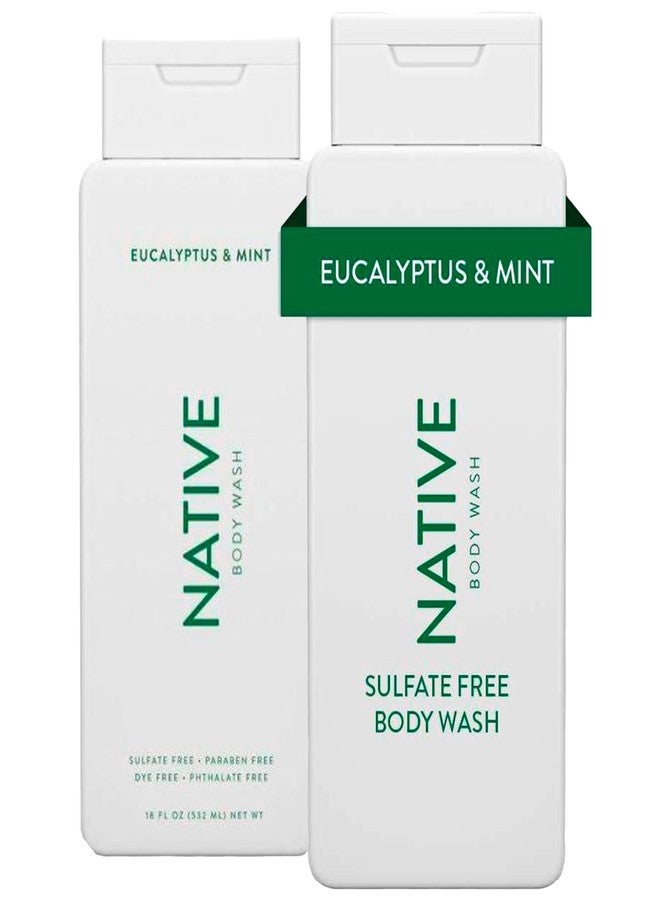 Native Body Wash Contains Naturally Derived Ingredients | For Women & Men, Sulfate, Paraben, & Dye Free Leaving Skin Soft and Hydrated | Eucalyptus & Mint 18 oz - 2 Pk - Image 1