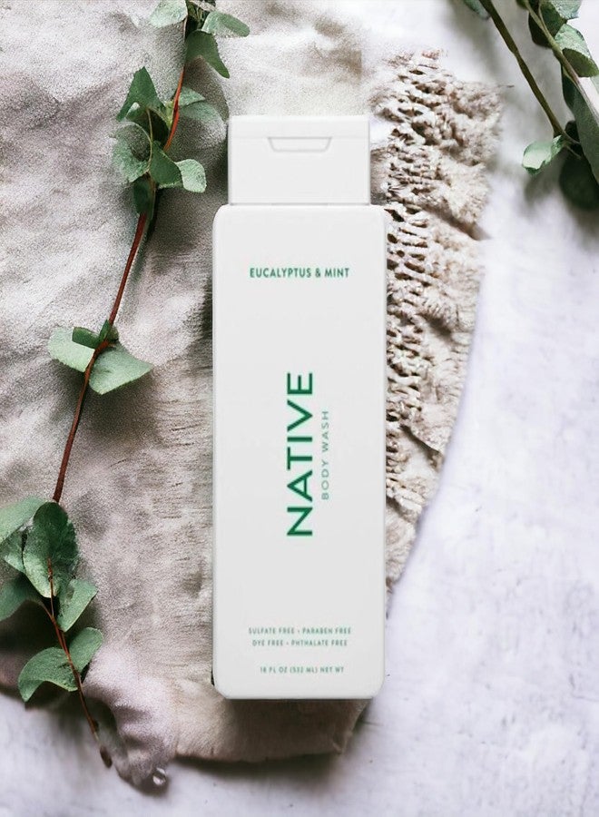 Native Body Wash Contains Naturally Derived Ingredients | For Women & Men, Sulfate, Paraben, & Dye Free Leaving Skin Soft and Hydrated | Eucalyptus & Mint 18 oz - 2 Pk - Image 5