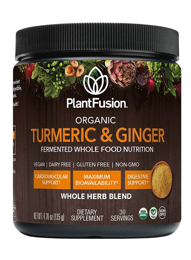 Plantfusion Organic Plantfusion Organic Turmeric And Ginger Fermented Superfood Powder Blend 135G - Image 1