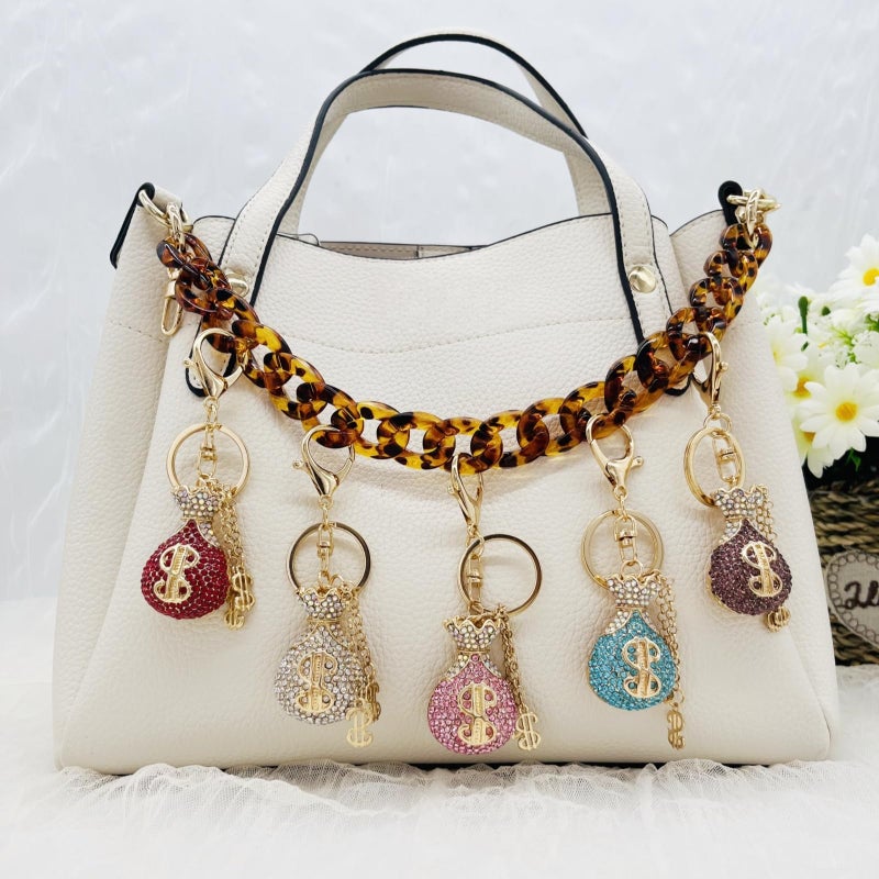 Havique Purse Chain Strap Bag Chain for Handbags Replacement Shoulder Straps Purse Handles Extender Charms, Acrylic Leopard Print 16" - Image 4