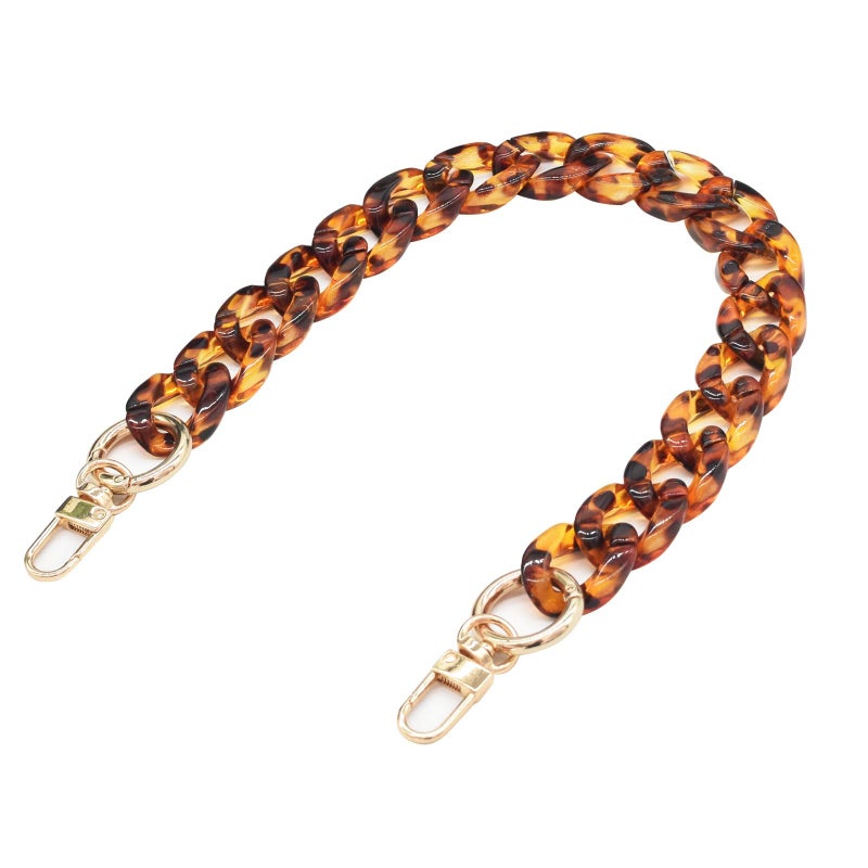 Havique Purse Chain Strap Bag Chain for Handbags Replacement Shoulder Straps Purse Handles Extender Charms, Acrylic Leopard Print 16" - Image 1