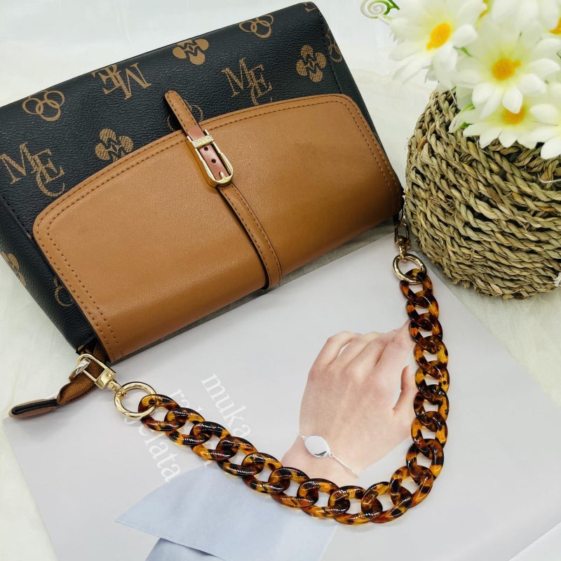 Havique Purse Chain Strap Bag Chain for Handbags Replacement Shoulder Straps Purse Handles Extender Charms, Acrylic Leopard Print 16" - Image 3