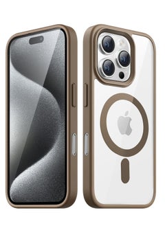 Case for iPhone 16 Pro Max, Clear [Compatible with mag-safe] Charging Anti-Yellowing Cover Rugged Shockproof Bumper Transparent Phone Cases for iPhone 16 Pro Max 6.9",(Desert Brown)