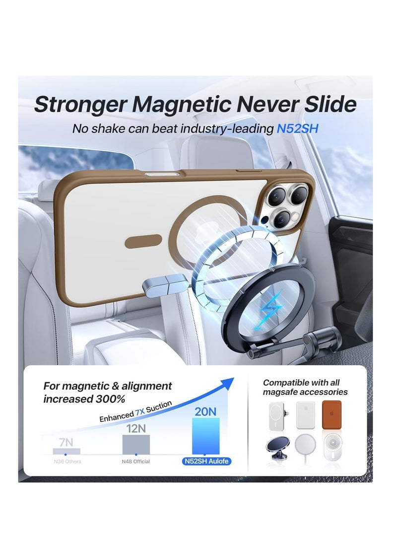 Generic - Case for iPhone 16 Pro Max, Clear [Compatible with mag-safe] Charging Anti-Yellowing Cover Rugged Shockproof Bumper Transparent Phone Cases for iPhone 16 Pro Max 6.9",(Desert Brown) - Image 1
