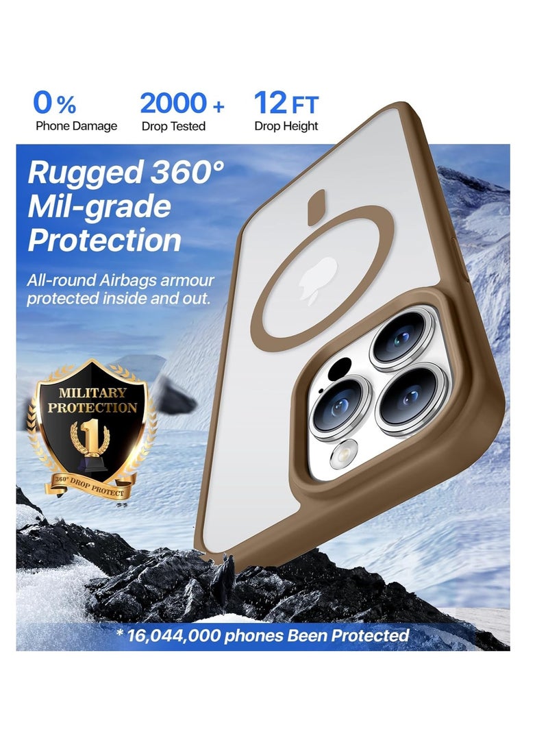Generic - Case for iPhone 16 Pro Max, Clear [Compatible with mag-safe] Charging Anti-Yellowing Cover Rugged Shockproof Bumper Transparent Phone Cases for iPhone 16 Pro Max 6.9",(Desert Brown) - Image 1