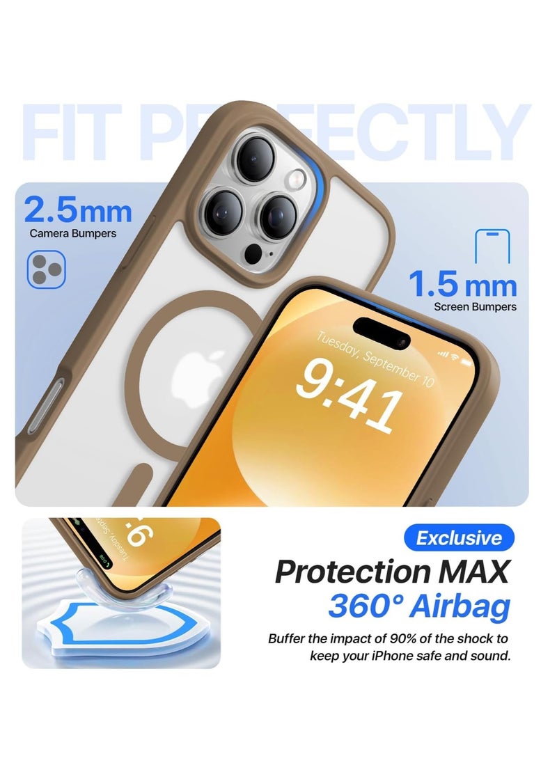 Generic - Case for iPhone 16 Pro Max, Clear [Compatible with mag-safe] Charging Anti-Yellowing Cover Rugged Shockproof Bumper Transparent Phone Cases for iPhone 16 Pro Max 6.9",(Desert Brown) - Image 1