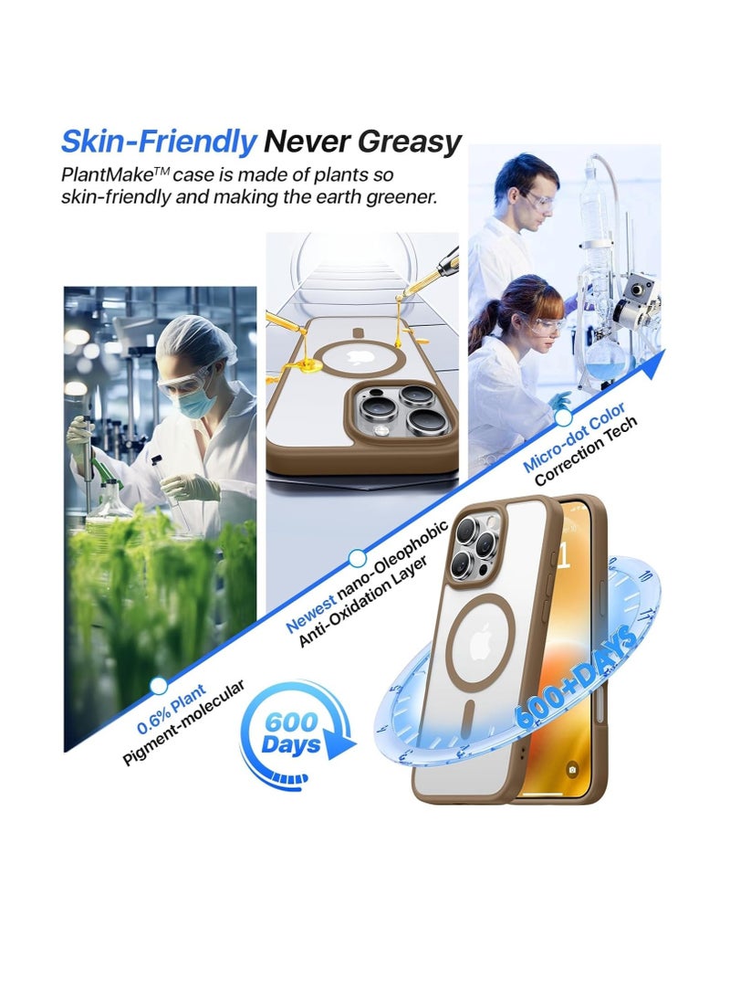 Generic - Case for iPhone 16 Pro Max, Clear [Compatible with mag-safe] Charging Anti-Yellowing Cover Rugged Shockproof Bumper Transparent Phone Cases for iPhone 16 Pro Max 6.9",(Desert Brown) - Image 1
