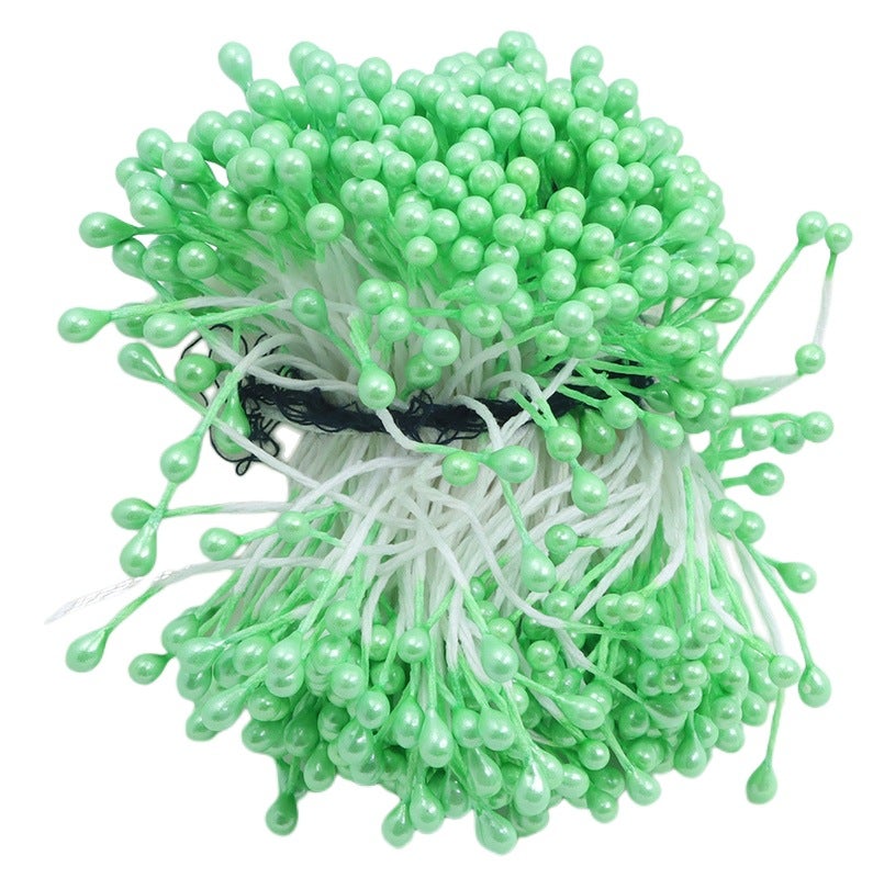 Generic 240pc 3mm Pearl Bead Flower Stamen Simulation Gypsum Floral Craft Supplies 18 #   medium green 