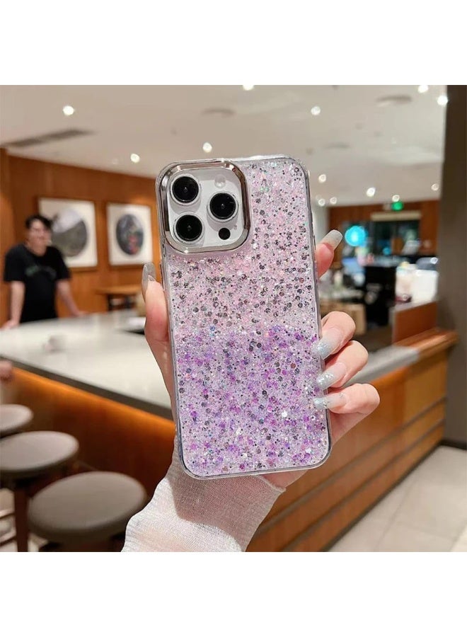 Compatible with iPhone 15 Pro Max (6.7 Inch) Case, Clear Glitter Bling Sparkly, Soft TPU Frame Bumper, Hard-Back Cover for Women & Girls, Transparent Protective Phone Case - Image 4