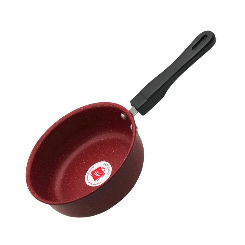 LAZYwindow Nonstick Baby Sauce Pan/Frying Pan 17cm Dia, (Base Colour Maroon) Pack of 1 - Image 1