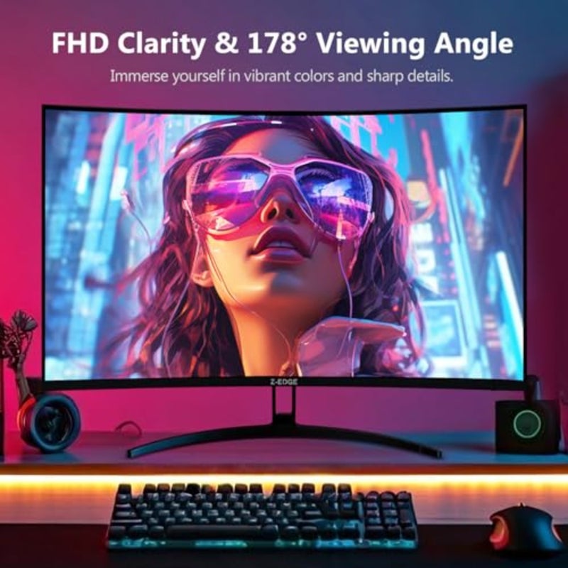 Z-Edge 32Inch Curved Gaming Monitor 240Hz Refresh Rate VA Panel With AMD FreeSync HDR Support Full HD 1920x1080 For Gaming Home Office Setup Black - Image 5