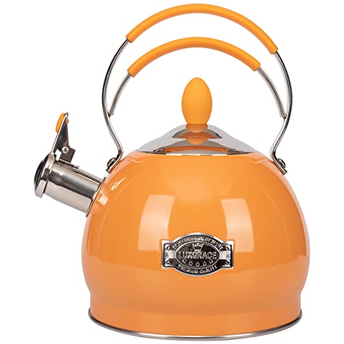 Whistling Tea Kettle Stainless Steel Teapot Teakettle for Stovetop Induction Stove Top Fast Boiling Heat Water Tea Pot 26 Quart