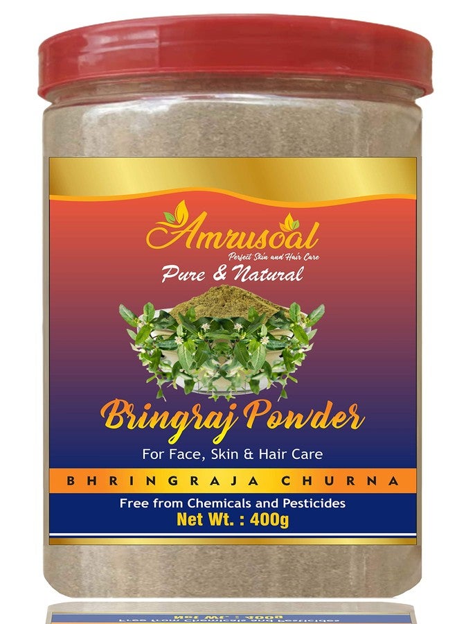 AMRUSOAL pure Bhringraj Powder for Hair Growth and Conditioning, Skin Pack 400 Grams. (Eclipta Alba) - Image 1