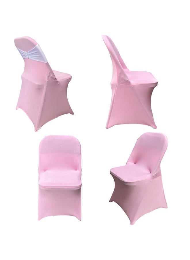 HAINARverS Folding Chair Covers for Wedding, 10pcs Stretch Spandex Washable Fabric Chair Cover, Decoration Chair Cover for Wedding, Party, Banquet, Birthday, Conference, Event(Pink, 10 PCS) - Image 5