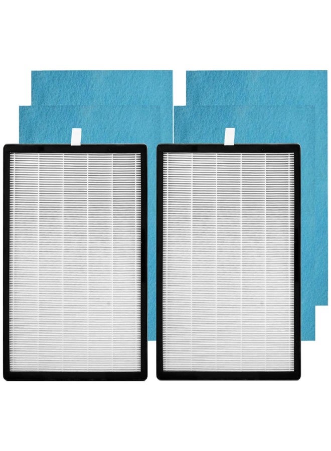 HOMFILBIT 2 Set 142C KJ203F Replacement Filters for Colzer 142C, Puro XYGEN P500, Moo ka KJ203F, Simpure HP9 Air Purifiers, 2 Pack H13 Ture HEPA with High-efficiency Activated Carbon and 4 Pack Pre-filter - Image 1